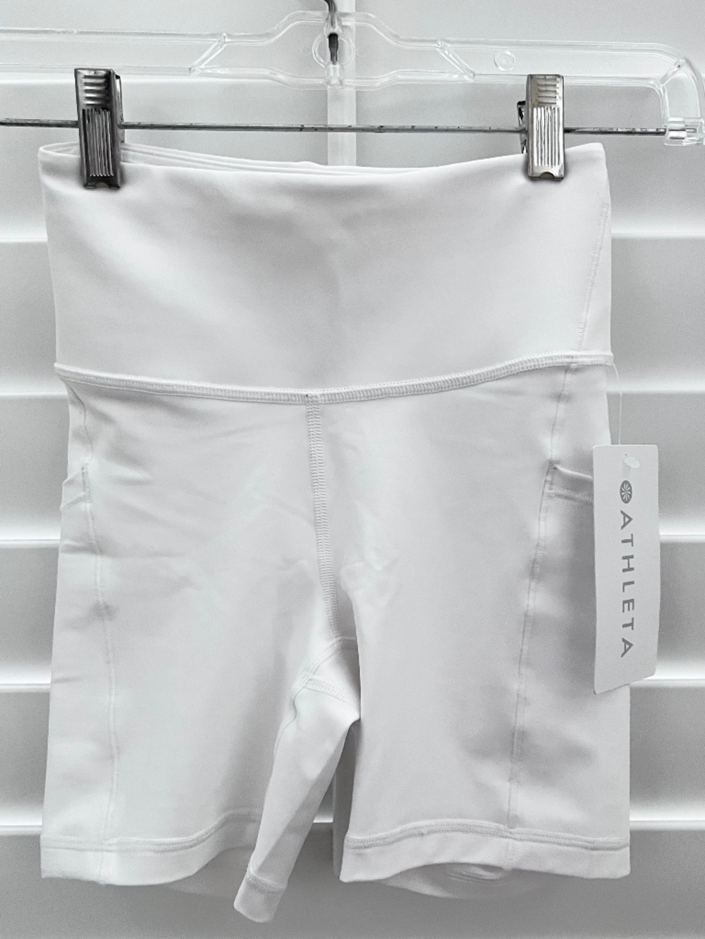 Athleta Interval Stash High Rise 5" Short, Bright White, XXS, NWT